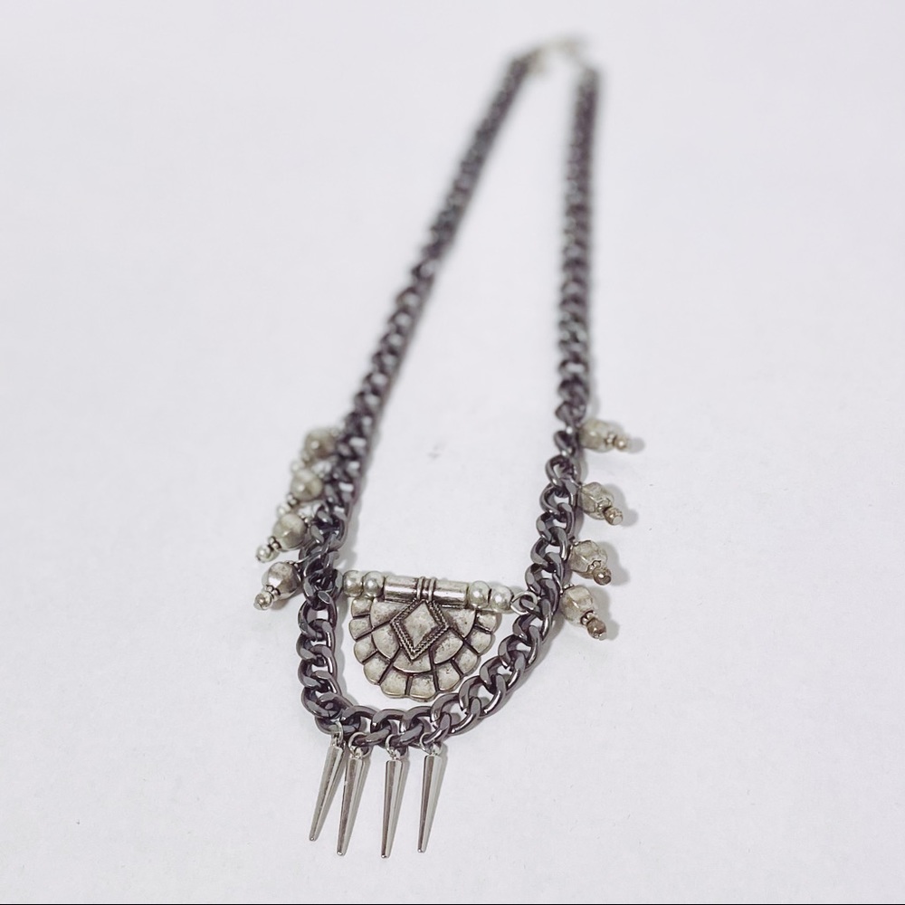Silver Tribal Boho Necklace